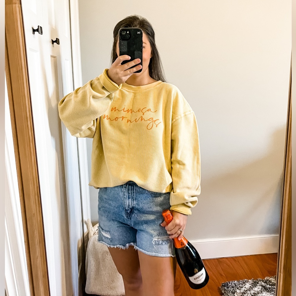 Pink Lily “Mimosa Mornings Gold Corded Graphic Sweatshirt” - Picture 3 of 10